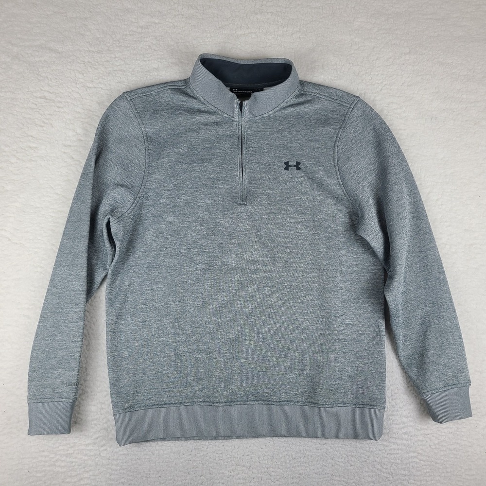 Under Armour Storm Sweater Mens Large Gray Heathered Loose Coldgear Tech Golf